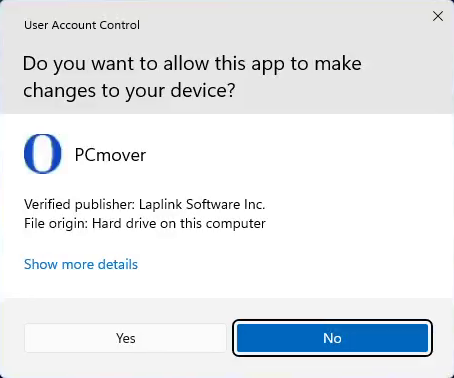 screen-capture of Windows 'UNC basic' screen when starting Transfer MyPC Enterprise application