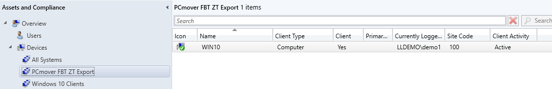 screen-capture of Microsoft's SCCM tool