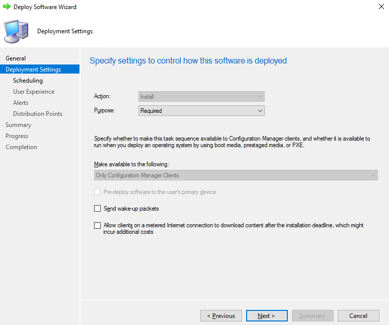 screen-capture of Microsoft's SCCM 'deploy software' wizard